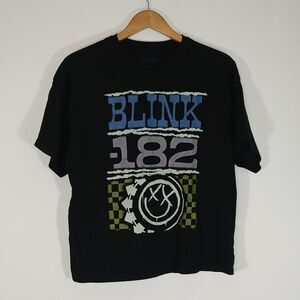 Blink-182 Band Tee Medium Black Graphic Shirt Punk Grunge Distressed Streetwear